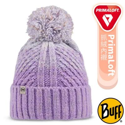 【BUFF】AKNA 針織保暖毛球帽.彈性柔軟毛線帽.翻邊毛絨帽.無邊帽/PrimaLoft 抓絨內襯/ BFL136684-657 漸層葡粉