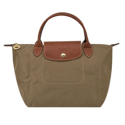 LONGCHAMP LE PLIAGE系列短把再生尼龍摺疊水餃包(小/橄欖綠)