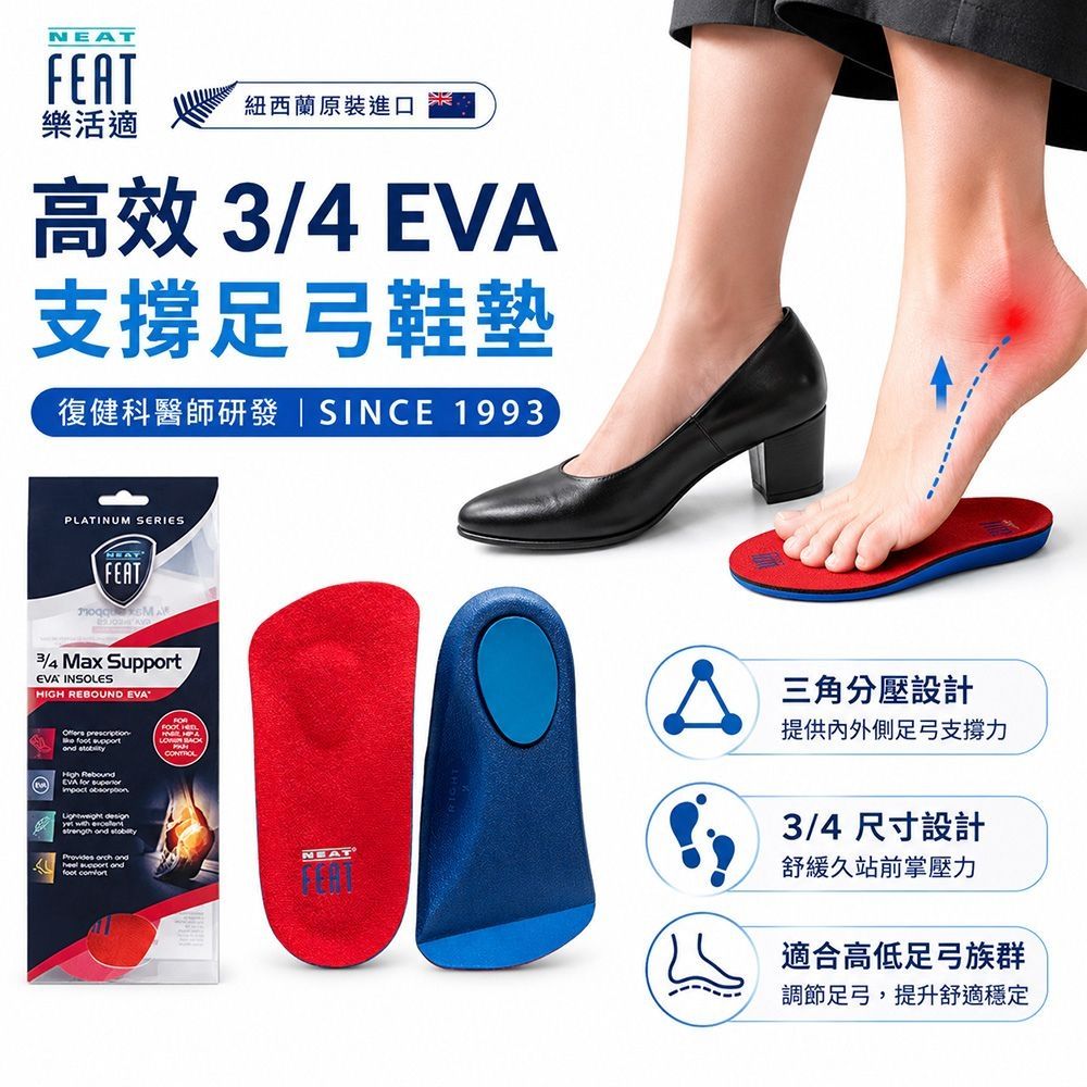【Neat Feat 樂活適】 高效支撐鞋墊 紐西蘭 原裝公司貨 男女適用
