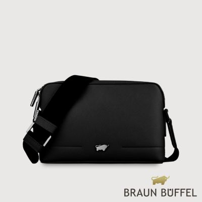 【BRAUN BUFFEL 德國小金牛】台灣總代理 格瑞克-F 小型斜背包-黑色/BF586-61-BK
