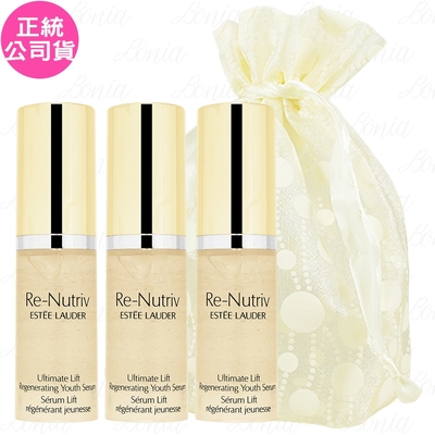 EsteeLauder雅詩蘭黛 ESTEE LAUDER 雅詩蘭黛 白金級極萃賦活花秘精萃(5ml)*3旅行袋組(公司貨)