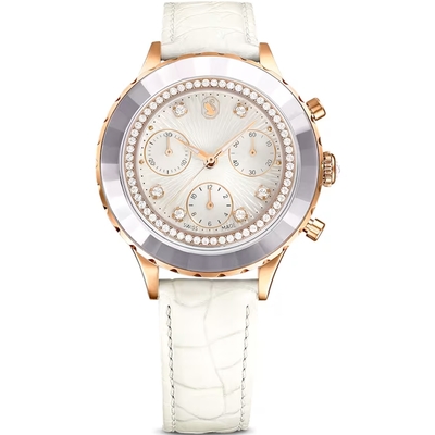 SWAROVSKI 施華洛世奇 Octea Chrono 白色 計時腕錶 女錶 手錶 禮物 -白37mm 5671150