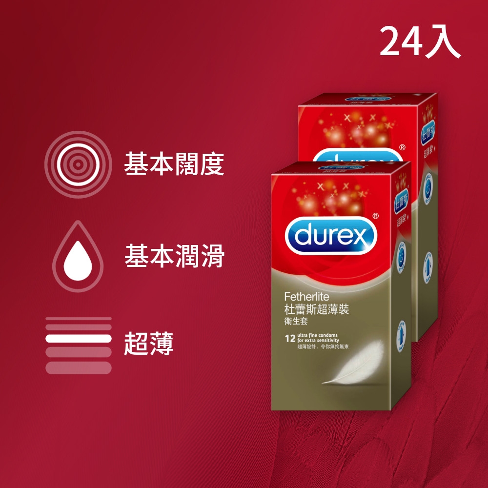 Durex 杜蕾斯-超薄裝保險套(12入)x2盒