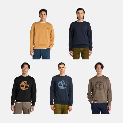 Timberland官方旗艦 精選圓領長袖上衣 大學T 男款(多款任選)