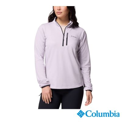Columbia 哥倫比亞 女款-快排半開襟刷毛長袖上衣-Essential Hike淡紫色 UAK89230AZ/JF