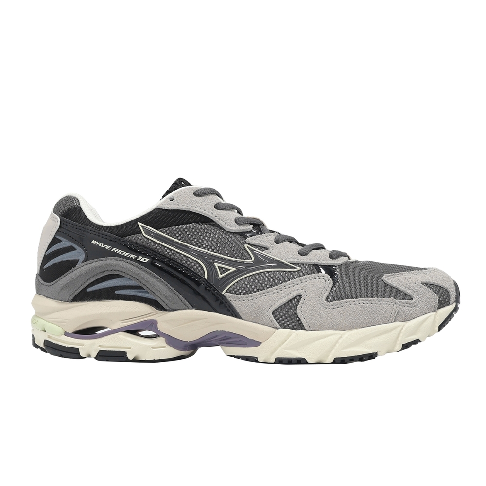 ナマズ Mizuno Wave Rider 10 Black / Grey - Feb 2025 - D1GA243108