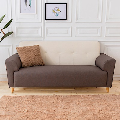 時尚屋 布萊茲三人座雙色實木骨架貓抓皮沙發 (共3色)臺製/免運免組