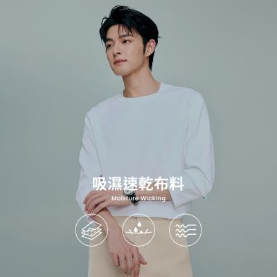 GIORDANO 男裝速乾抗皺親膚長袖T恤【多色任選】