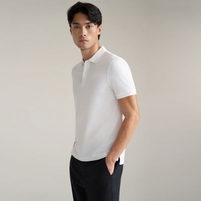 GIORDANO 男裝真絲混紡透氣修身短袖POLO衫【多色任選】