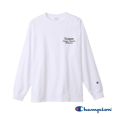 Champion 官方直營-純棉CASUAL 寬版印花長袖TEE-男(白色)