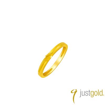 【Just Gold 鎮金店】稜合 TrioLink -雙綴 黃金戒指