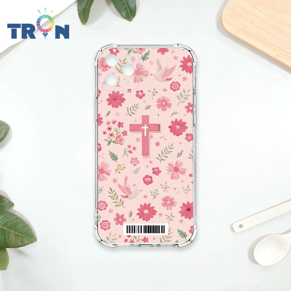 TRON IPhone 11 PRO MAX 十字架粉色系 四角防摔載具殼 軟殼 手機殼