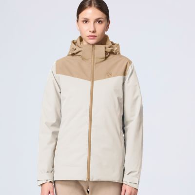 【WILDLAND荒野】女防水3in1+羽絨兩件式外套193奶茶