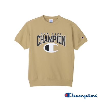Champion-純棉拱型學院字型印花短袖Tee-男(米色)