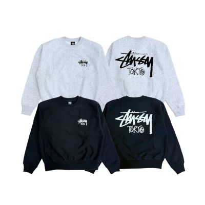 Stussy Stockx Tokyo FW25 Crew 大學T 淺灰/黑25F3913987 | 其他品牌