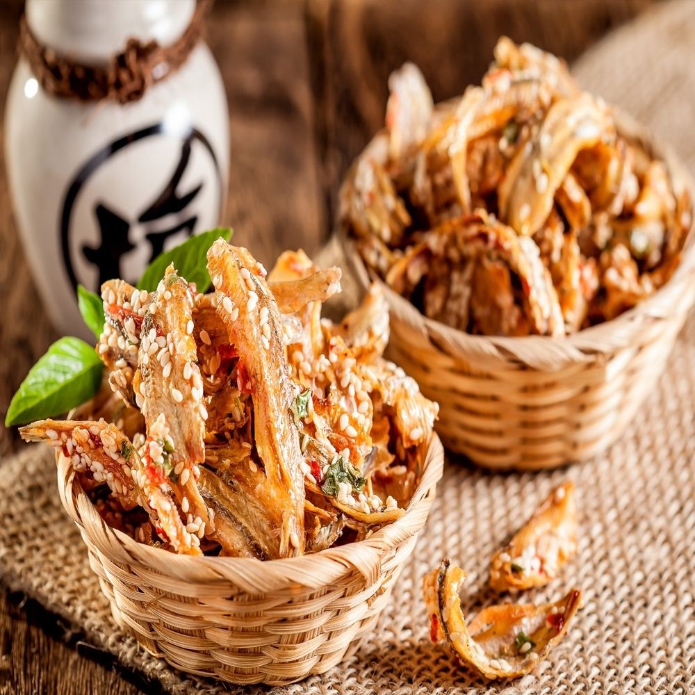 任選【華得水產】櫻蝦梅魚酥 180g/大包