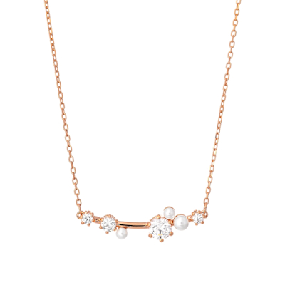 SWAROVSKI施華洛世奇 Constella 水晶珍珠玫瑰金項鍊