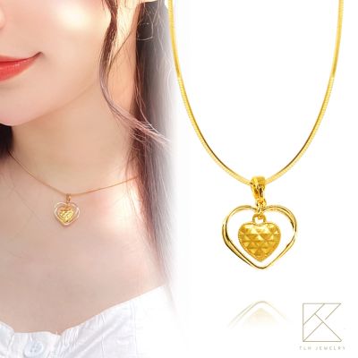 【TLH】黃金項鍊 純金999 心心相戀 約重0.07錢±0.01
