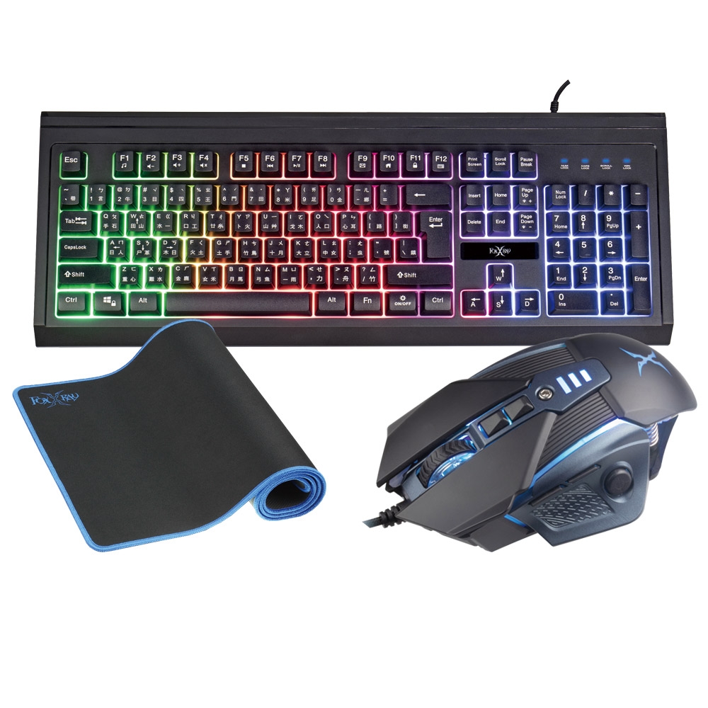 水狐 FOXXRAY 灰燼狂狐電競三合一組合包(FXR-KMP-06) | 電競/機械有線