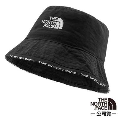 【The North Face】中性款 Cypress Bucket WindWall 輕量防風遮陽登山健行撞色圓盤帽/ 3VVK-JK3 黑 N