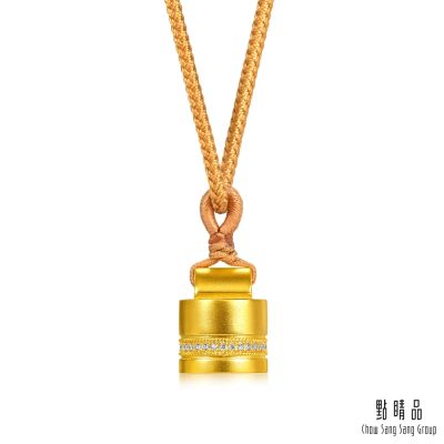 點睛品 福澤喜樂金章 鑽石黃金項鍊