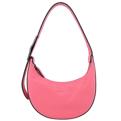 LONGCHAMP ROSEAU ESSENTIAL系列牛皮半月形單肩包(小/石榴紅)