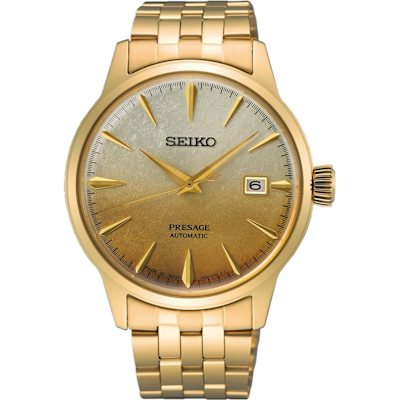 SEIKO 精工 Presage 金色啤酒雞尾 調酒機械錶40.5mm (SRPK46J1/4R35-01T0Q)