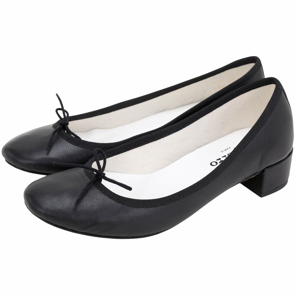 Repetto Camille 納帕小牛皮芭蕾舞粗跟鞋(3CM/黑色)