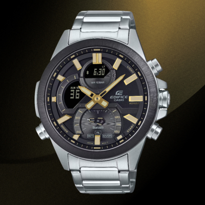 CASIO卡西歐 EDIFICE ECB-30DB-1A9 藍芽賽車雙顯錶 48.7mm