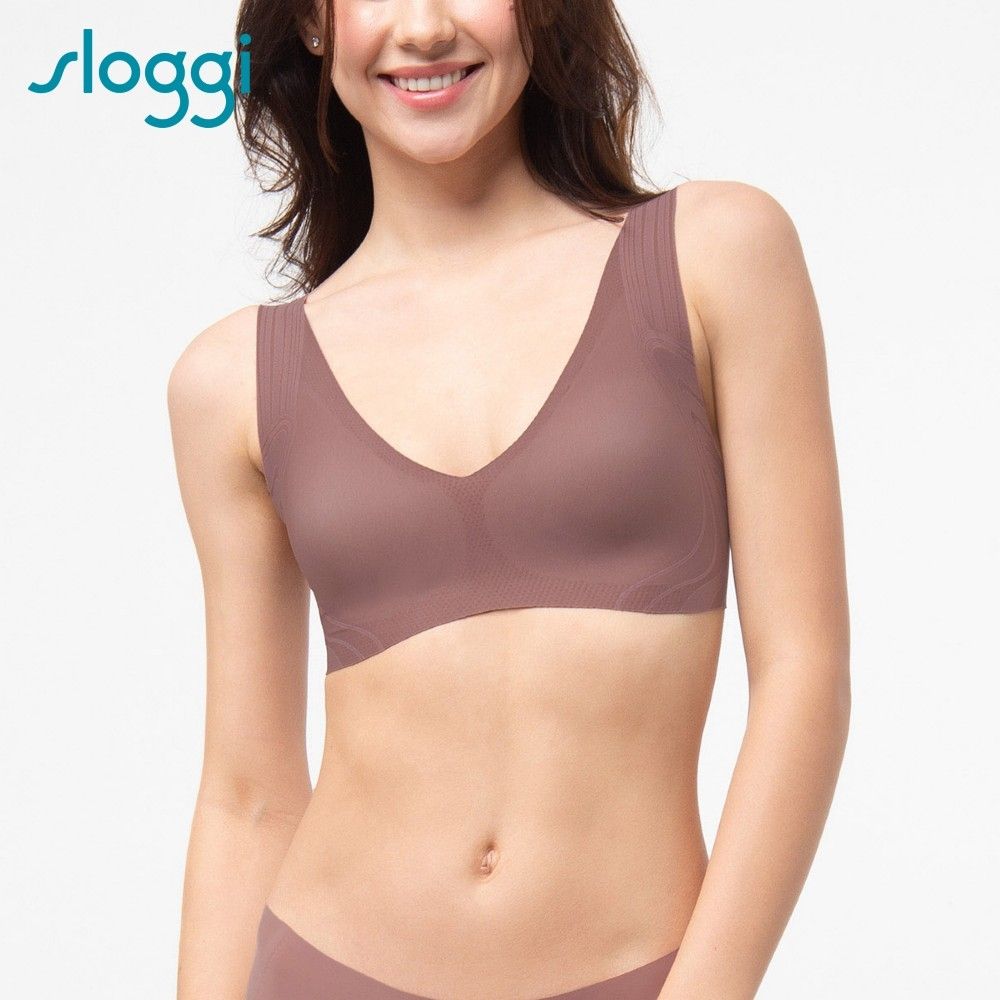 sloggi-ZERO FEEL Soft Bra全新零感系列後扣式V領內衣 巧克甜心