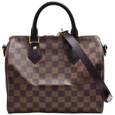 LOUIS VUITTON路易威登 LV N40575 Speedy Bandoulière 25系列經典Damier帆布手提/斜背波士頓包
