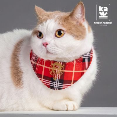 【金安德森】city漫遊!防水防汙經典格調皇家金標可調節寵物三角口水巾-紅格