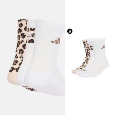 【Adidas 愛迪達】豹紋 中筒襪 3入 三雙入 LEO SOCK 3PP 男女 A-KH0164