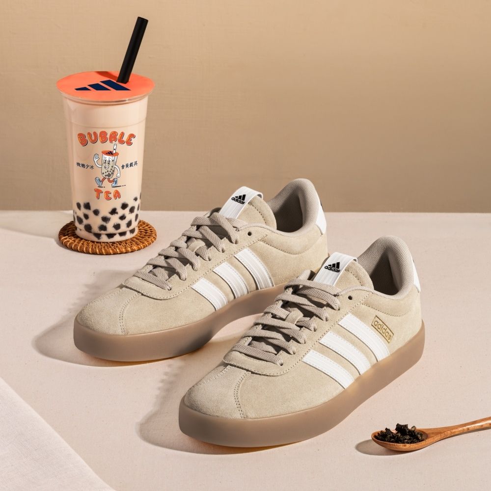 【adidas 愛迪達】 TAIPEI BUBBLE TEA X VL COURT 運動休閒鞋 滑板 德訓鞋 復古 男鞋/女鞋 LC4054