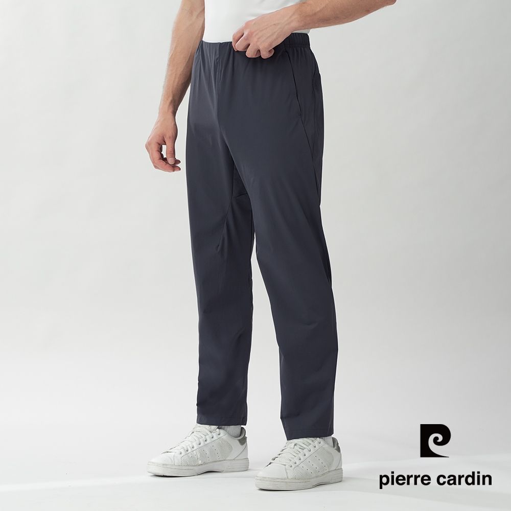 pierre cardin 皮爾卡登 網路獨家 男女同款 透氣機能涼感彈力休閒長褲(多色任選) (深灰色)