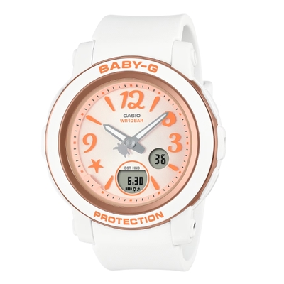 CASIO卡西歐 BABY-G 熱帶海洋 多彩繽紛 海葵亮橘 BGA-290US-4A 41.5mm