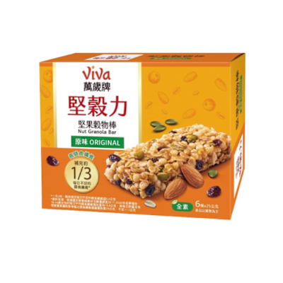 萬歲牌 堅穀力堅果穀物棒原味 (25GX6條)