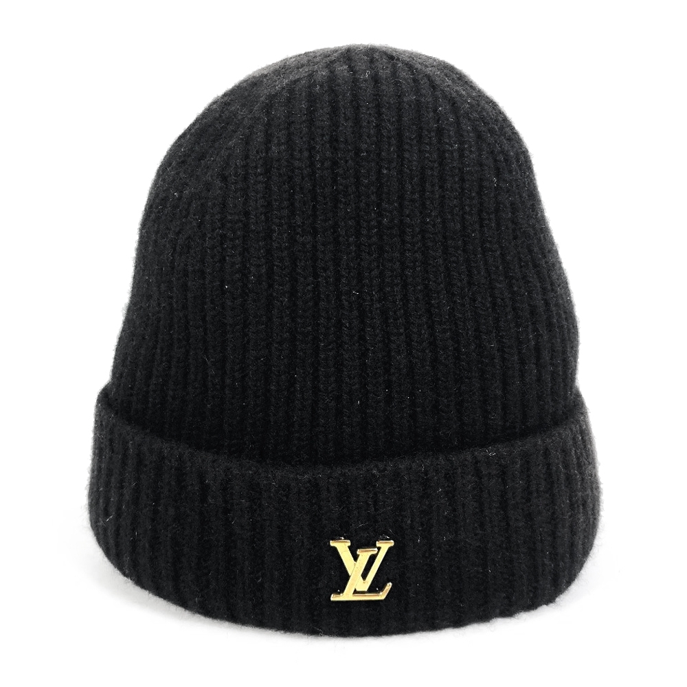 帽子 LOUIS VUITTON Louis Vuitton 路易威登】M77877 經典LV Initials標誌純羊毛針織冷帽