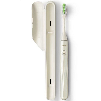 PHILIPS 飛利浦 【Philips飛利浦】One by Sonicare攜帶式旅行盒電動牙刷 HY1200白色(全新品-外盒凹損)