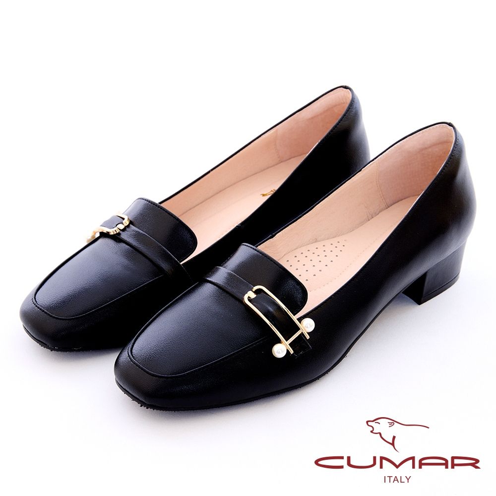 【CUMAR】舒適上班樂福高跟鞋726-125-黑色