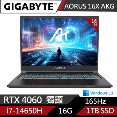 GIGABYTE 技嘉AORUS 16X AKG-53TWC54SH 16吋電競筆電(i7-14650HX