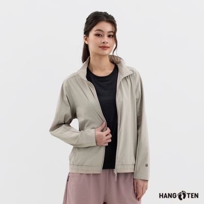 Hang Ten-女裝-防曬吸濕快乾可收帽外套-硬木棕