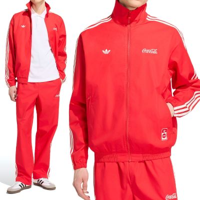 Adidas Cc Firebird Tt 男款 紅色 可口可樂 聯名 立領 拉鍊 夾克 外套 KY2111