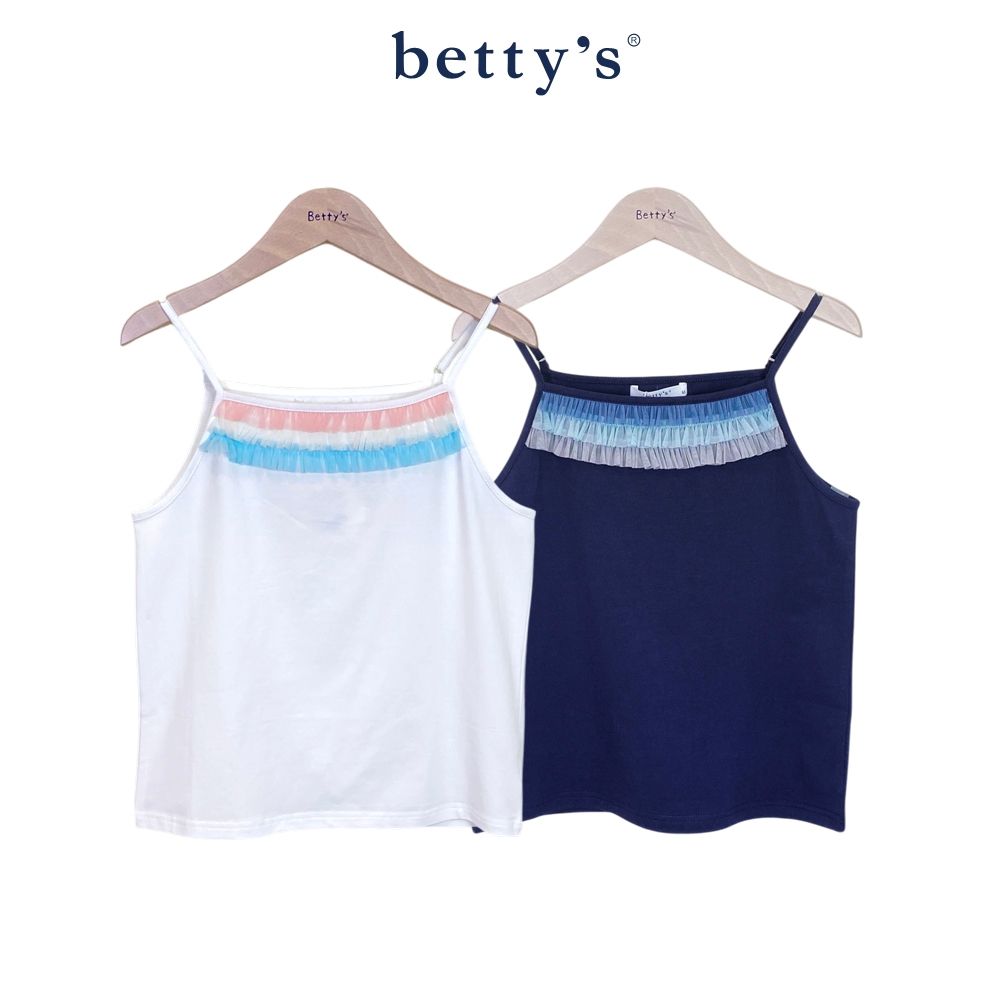 betty’s貝蒂思　可愛風細紗蕾絲吊帶背心(共二色) (藍色)