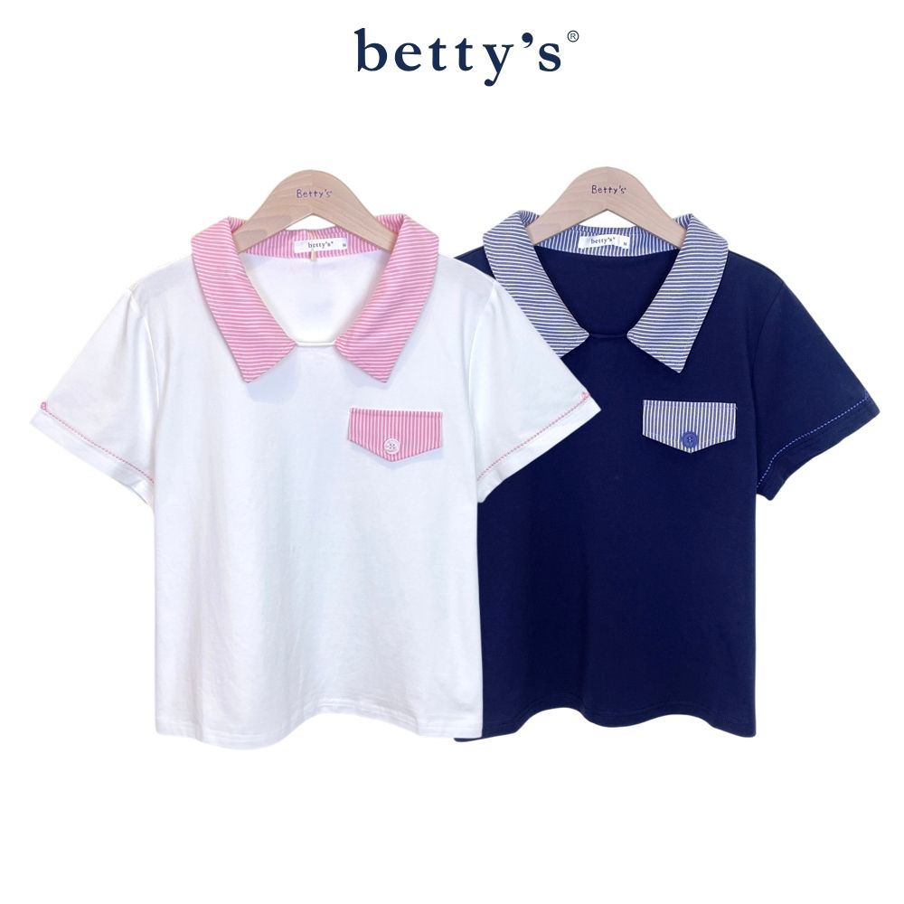 betty’s貝蒂思　翻領口袋造型上衣(共二色) (藍色)