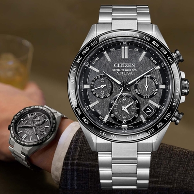 CITIZEN星辰 GENT S系列 GPS衛星對時 鈦金屬 萬年曆 光動能計時腕錶 錶 手錶 送禮 43mm/CC4058-67X