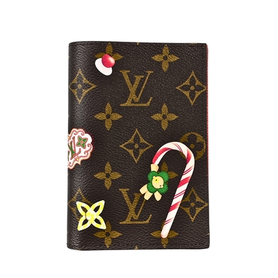 LV Louis Vuitton路易威登 M12210 Vivienne聖誕限定 Candy Factory 系列Monogram 帆布拐杖糖聖誕曲奇名片護照夾