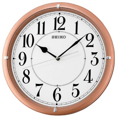 【真作】掛軸　二字書　逸品　共箱入　N145 SEIKO 日本精工滑動式秒針靜音掛鐘(QXA637P)-粉-白/31cm | SEIKO