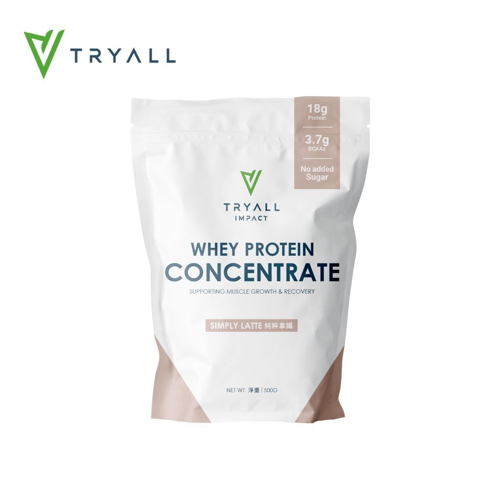 [台灣 Tryall] 濃縮乳清蛋白粉-純粹拿鐵 (500g/袋)