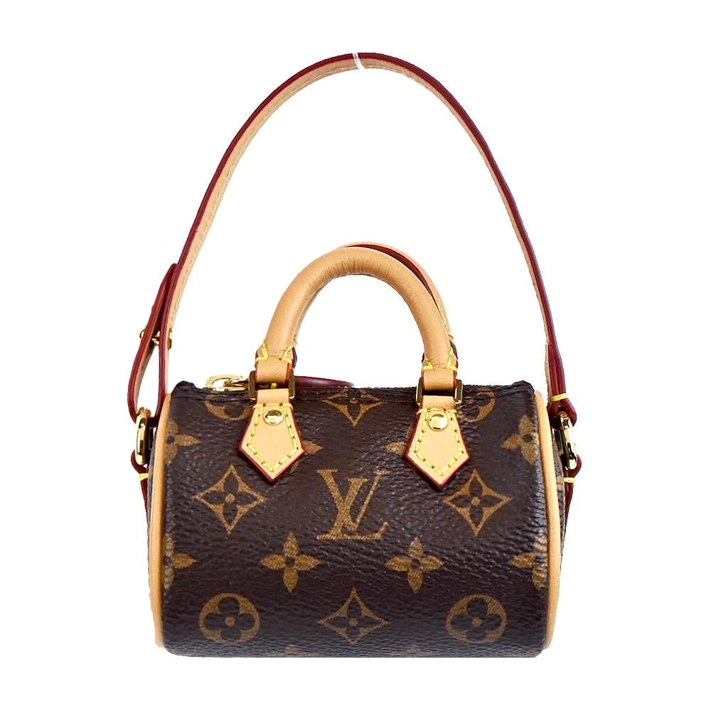 Louis Vuitton經典Speedy Monogram皮革波士頓迷你吊飾(卡其棕